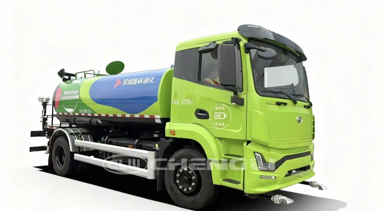 10m3 electric water sprinkler truck side angle view for road cleaning