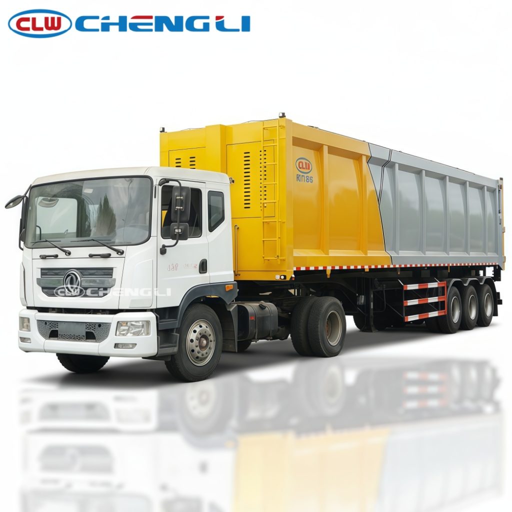 garbage transport semi-trailer